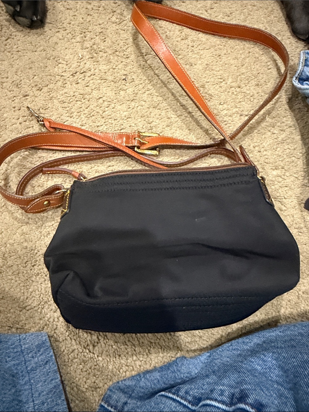 Dooney & Bourke Black Crossbody with Brown Leather Trim - Picture 3 of 3